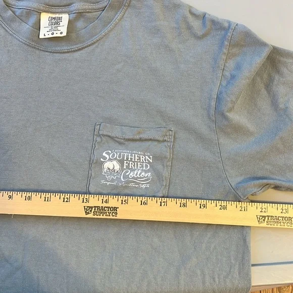 Southern Fried Cotton Gray Short Sleeve Tee Dog Boots L - Picture 5 of 5